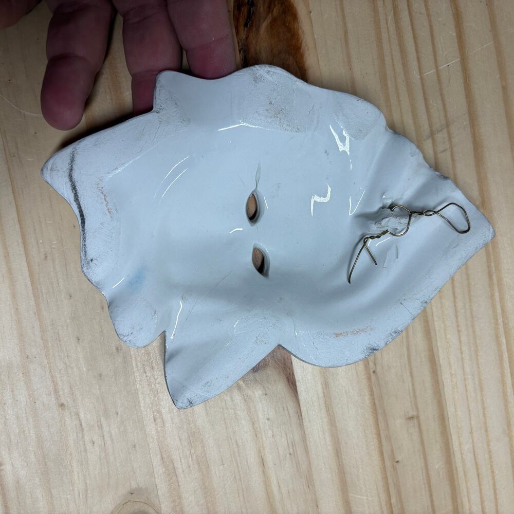 Vintage Womens Decorative Ceramic Mask Mascara Blue Gold 5X6 - Picture 5 of 8